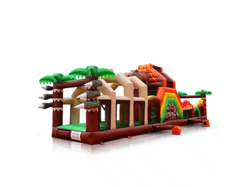 Aufblasbarer Hindernisparcours DinoPark 15 × 3 × 4,5 m