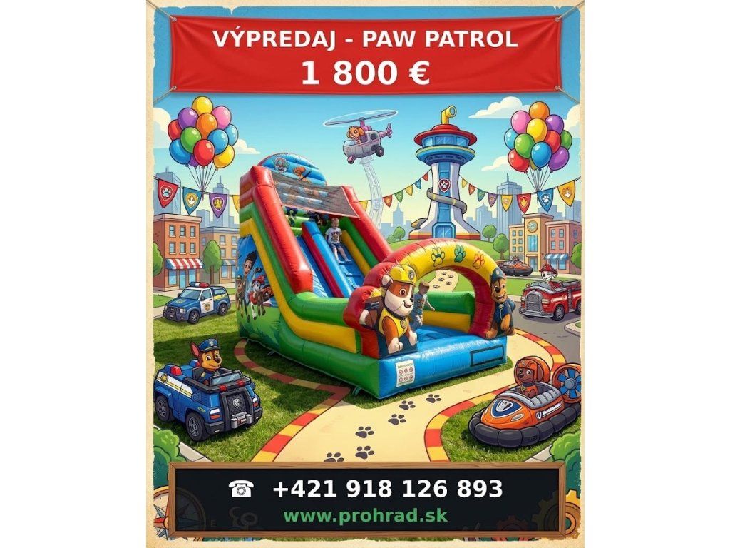 Hüpfburg Paw Patrol 6 × 3 × 6 m – gebraucht