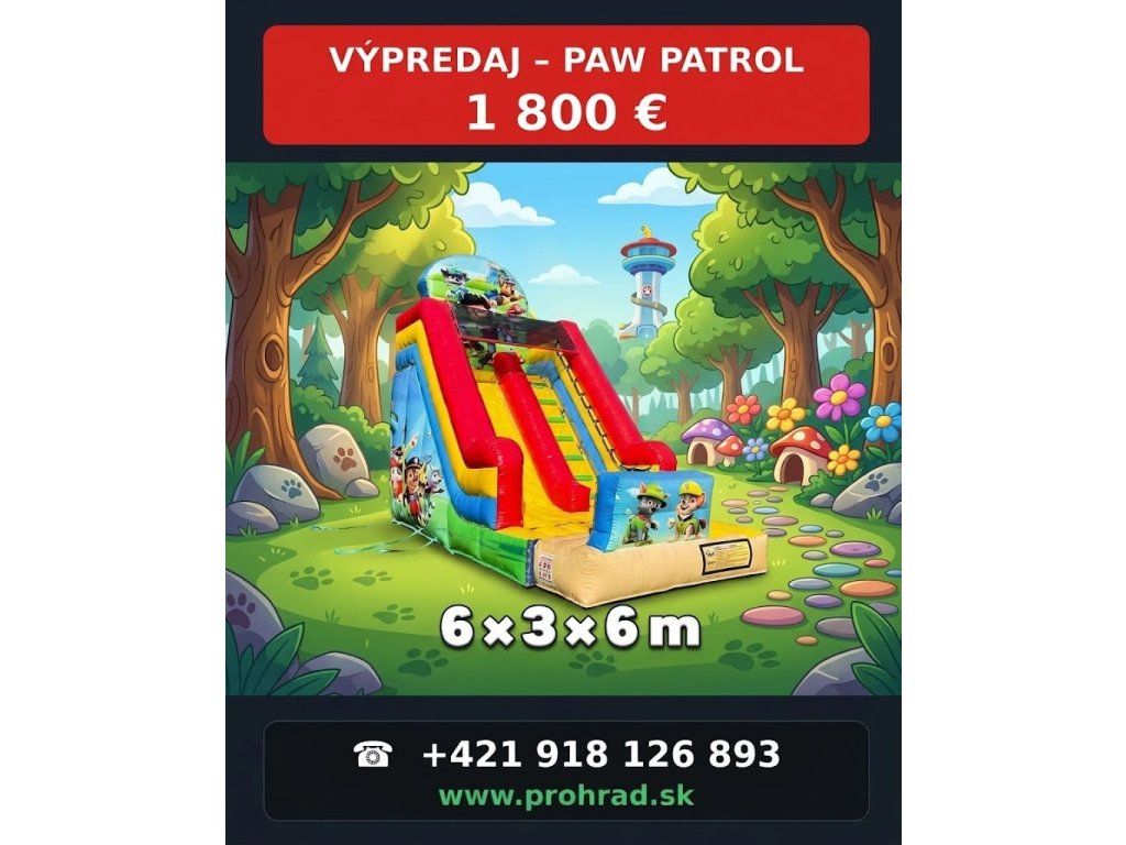 Hüpfburg Paw Patrol II 6 × 3 × 6 m – gebraucht