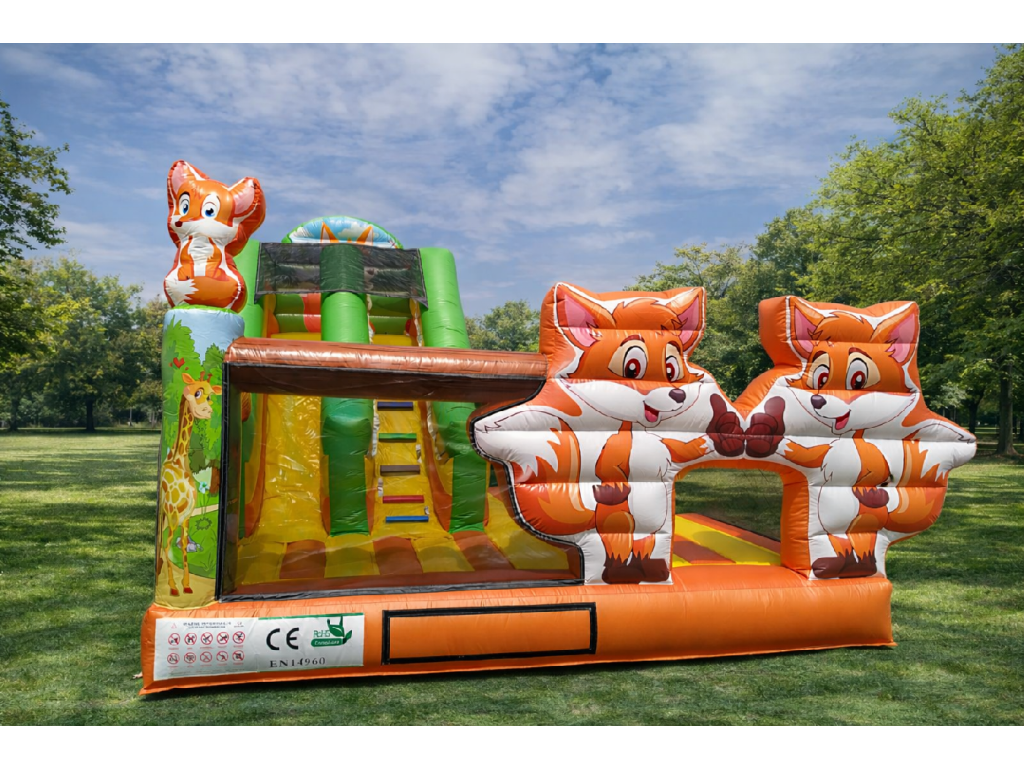 Aufblasbarer Spielplatz Füchse 6 × 5 × 4,8 m