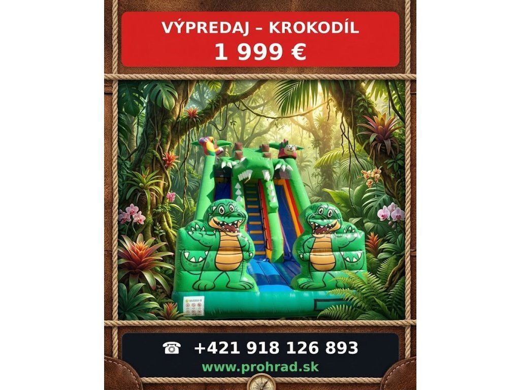 Hüpfburg Krokodil 7 × 4 × 6 m – gebraucht