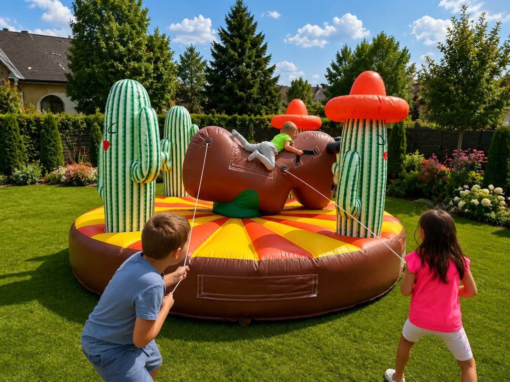 Manuelle Rodeo-Attraktion 4 m – aufblasbare Arena mit Bulle